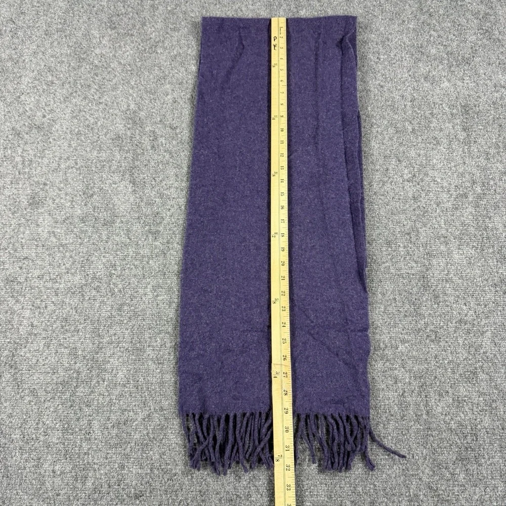 Vintage Polo Ralph Lauren Lambs Wool Scarf Purple Tassel Fringe Flesh Pony Italy